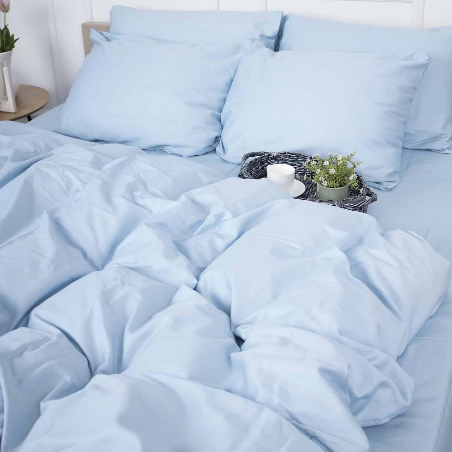 Комплект постільної білизни MirSon 175x210 см Royal Soft 0842 Light Blue (2200008069179)